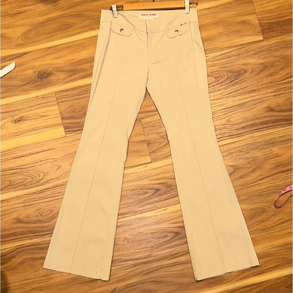 GUESS Khaki low rise Flare Women's Bootcut Pants 29 Long